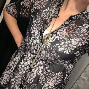 Express Button Down Floral Shirt